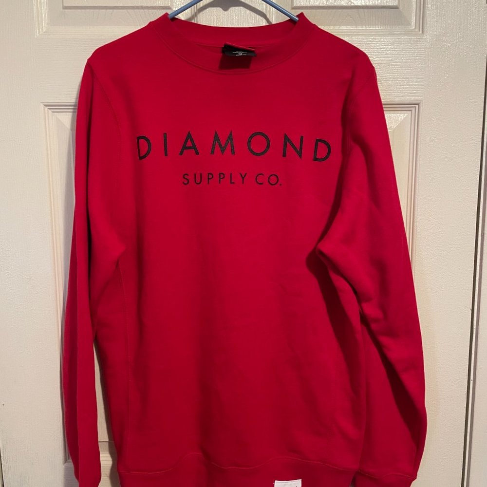 Diamond supply co. red crewneck